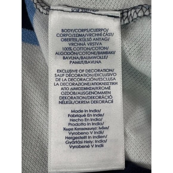 Chaps Mens Everyday Polo Shirt Blue & White Stripes XXL 100% Cotton - Picture 5 of 11